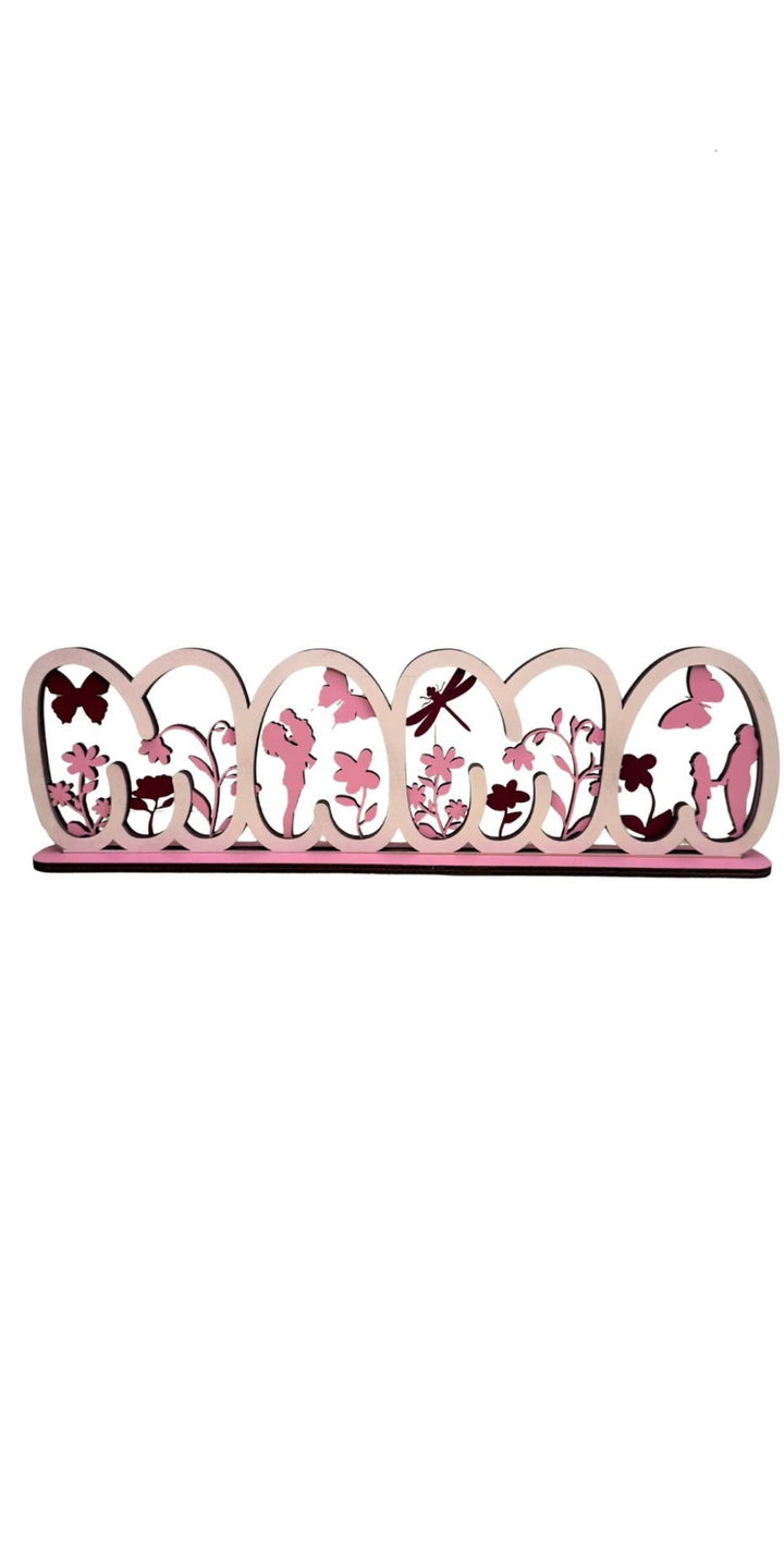 Geschenk Mama Geburtstag Muttertag Holz  40,5 cm lang weiß/rosa