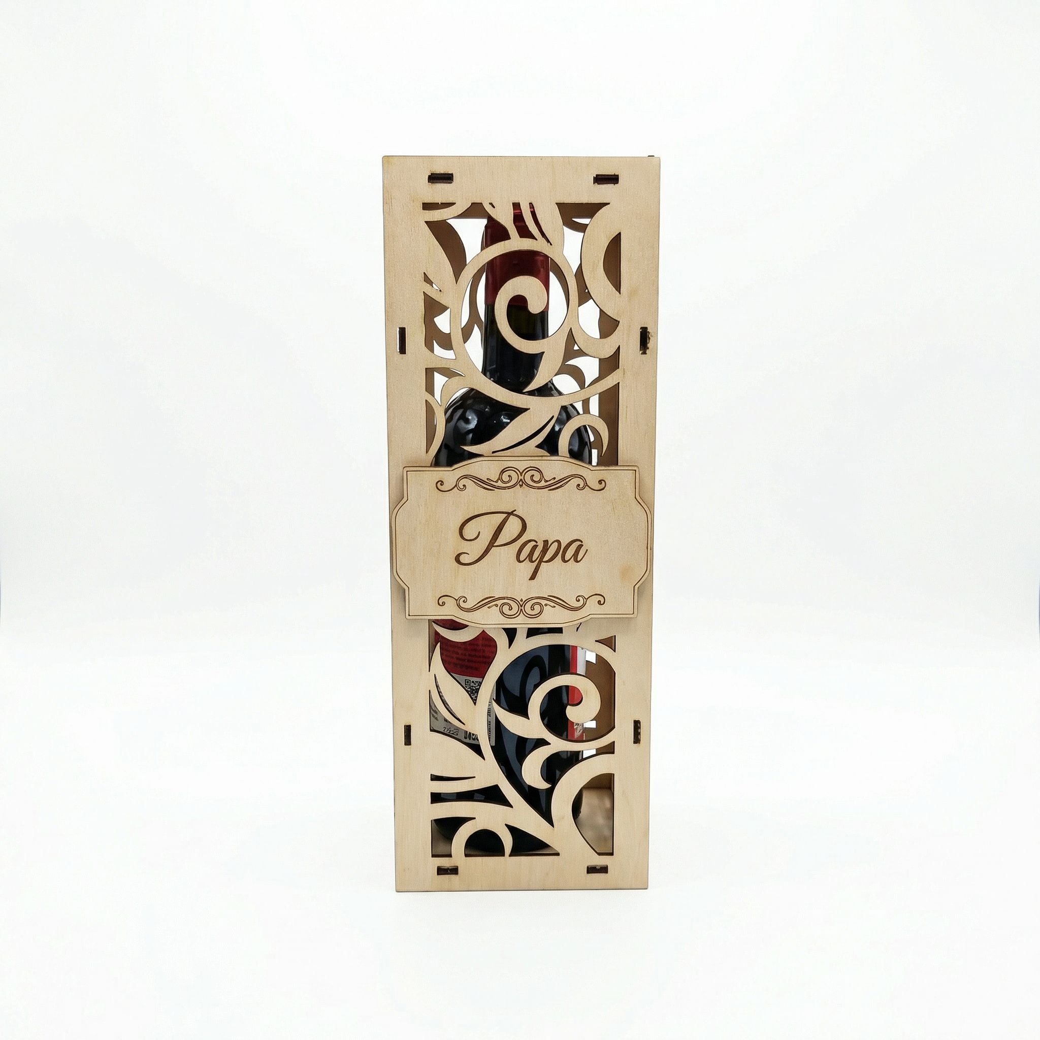 Weinbox Box Geschenk Wein Flasche Holz Natur personalisiert mit Gravur