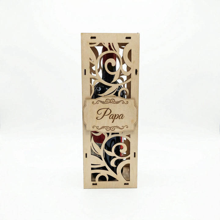 Weinbox Box Geschenk Wein Flasche Holz Natur personalisiert mit Gravur
