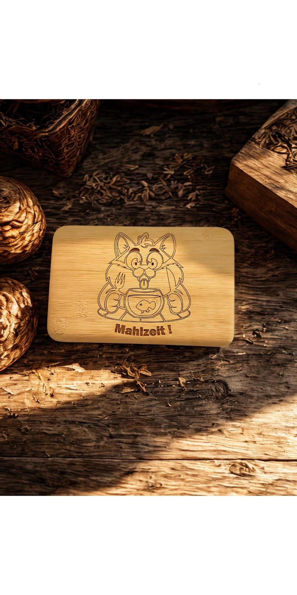 Holz Brett Schneidbrett Brotzeit Frühstück Küche Schneiden 23x15 cm