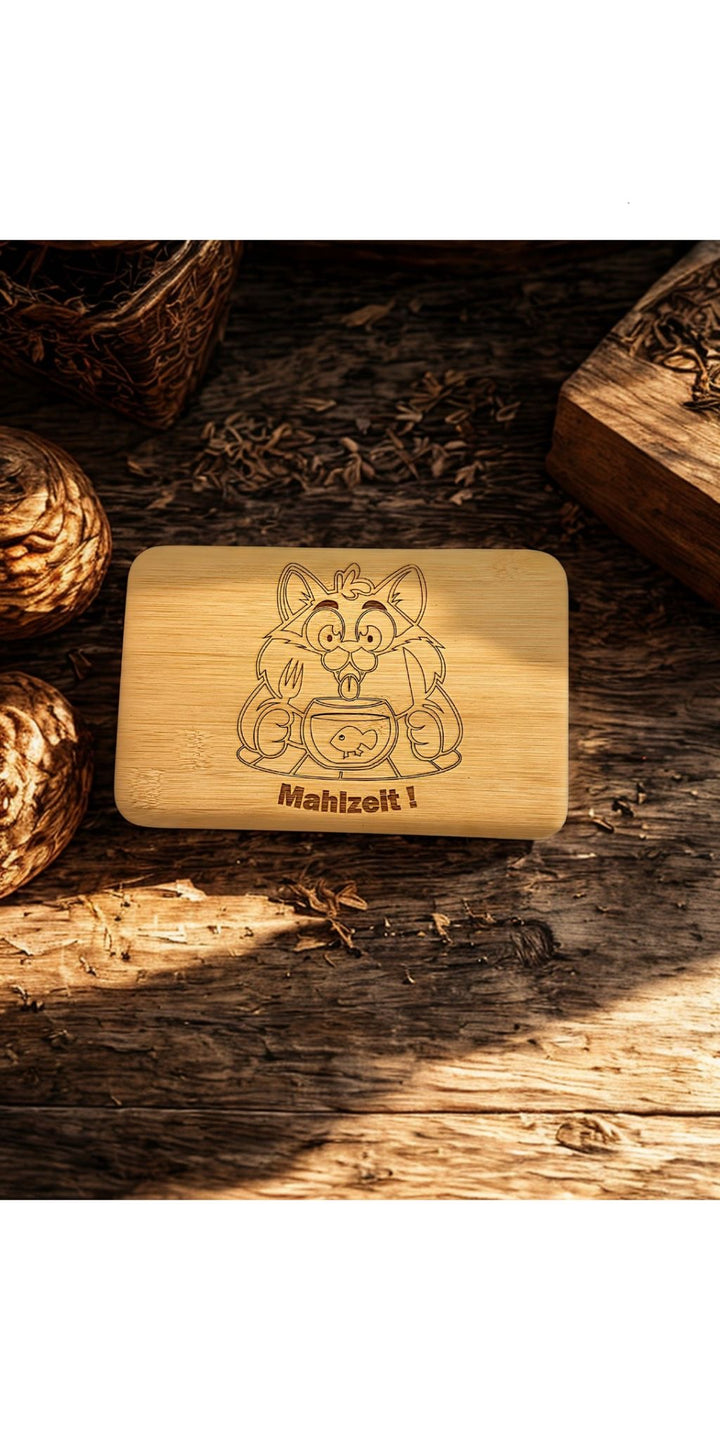 Holz Brett Schneidbrett Brotzeit Frühstück Küche Schneiden 23x15 cm