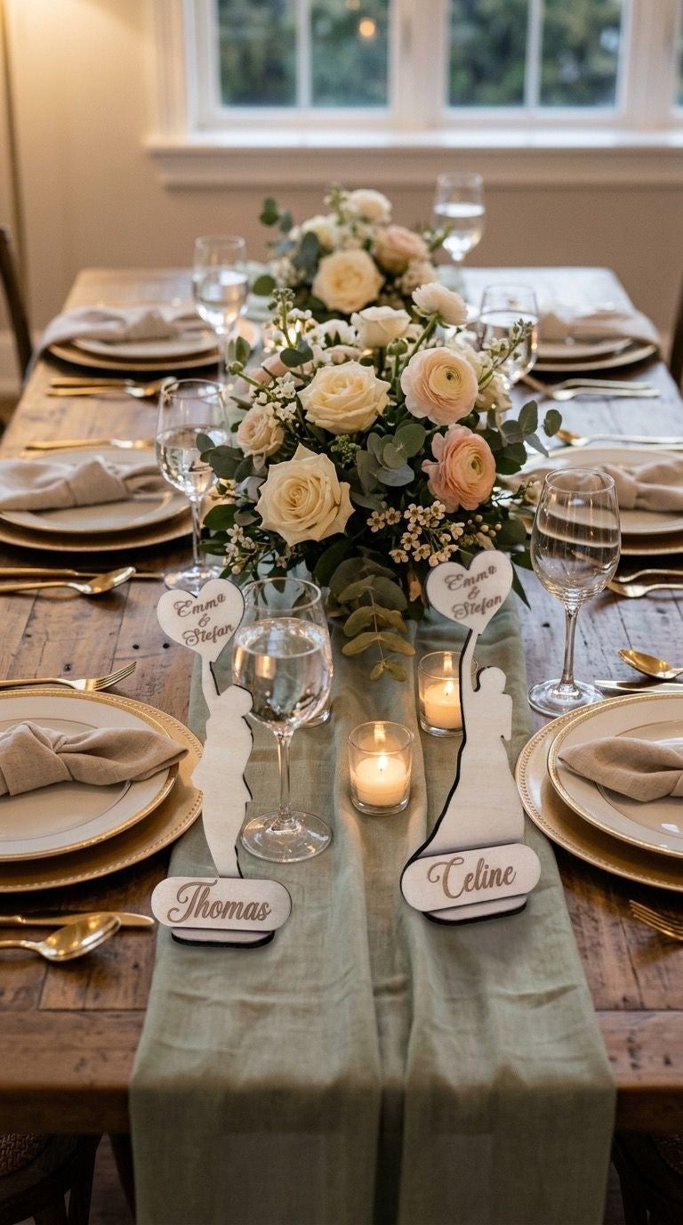 Platzkarten Tischkarten Namensschild Tisch Aufsteller  personalisiert Hochzeit
