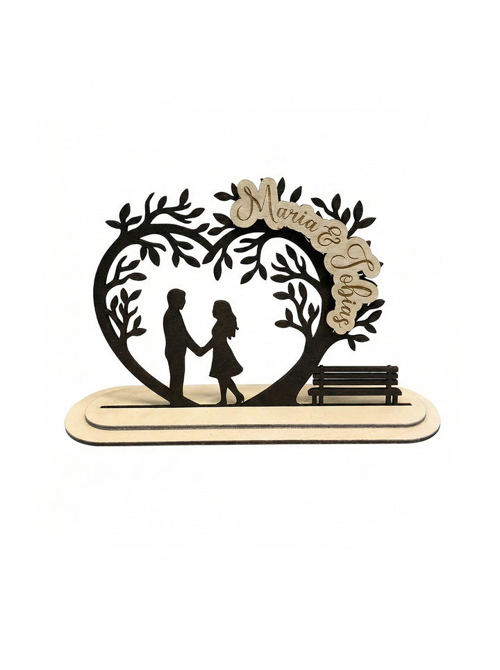 Herz Liebe Paar Liebespaar Valentinstag Hochzeit Geburtstag Geschenk Personalisiert m. Namen Gravur
