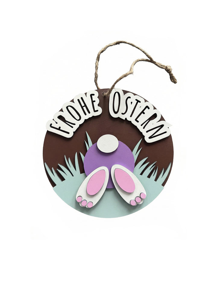 Türschild Schild Haustür Fenster Deko Ostern  „Frohe Ostern“ Hase