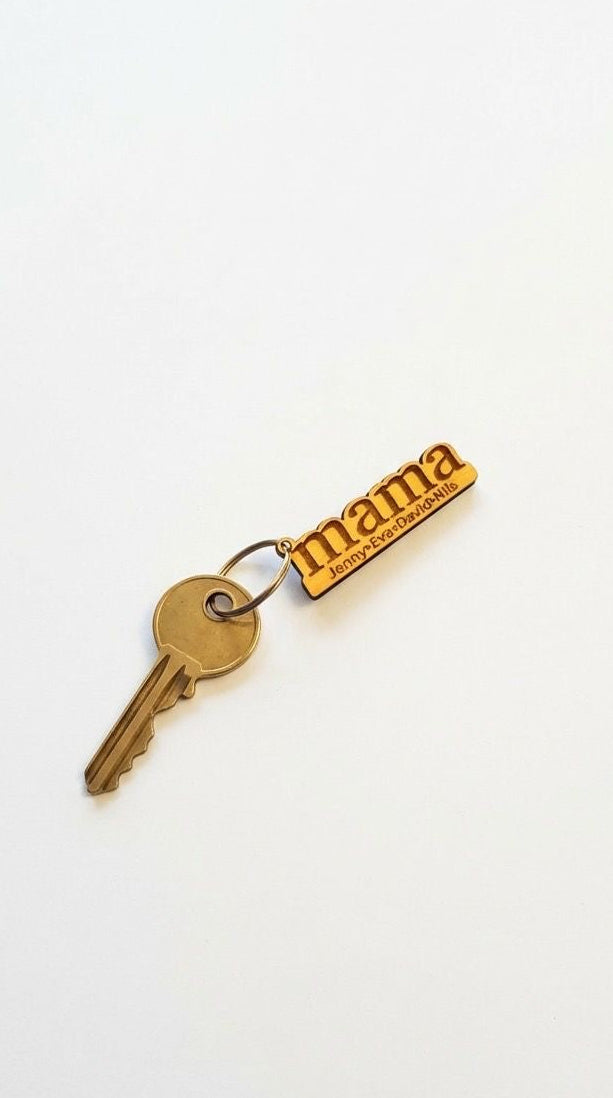 Schlüsselanhänger Geschenk Muttertag Mama Holz Gravur Personalisiert Namen