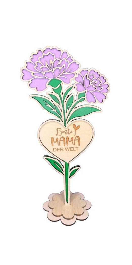 Geschenk Mama Muttertag Geburtstag Holz 29 cm hoch Blume versch. Varianten