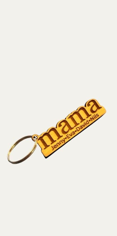 Schlüsselanhänger Geschenk Muttertag Mama Holz Gravur Personalisiert Namen