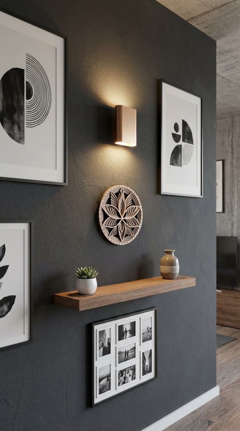 Bild Wandbild Mandala Laser Schnitt Holz Natur mehrlagig Durchmesser 29 cm