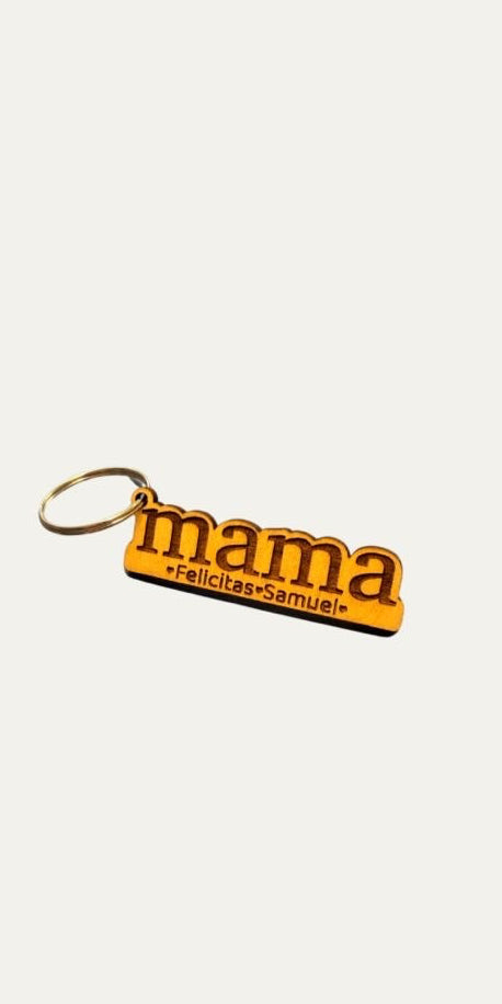 Schlüsselanhänger Geschenk Muttertag Mama Holz Gravur Personalisiert Namen