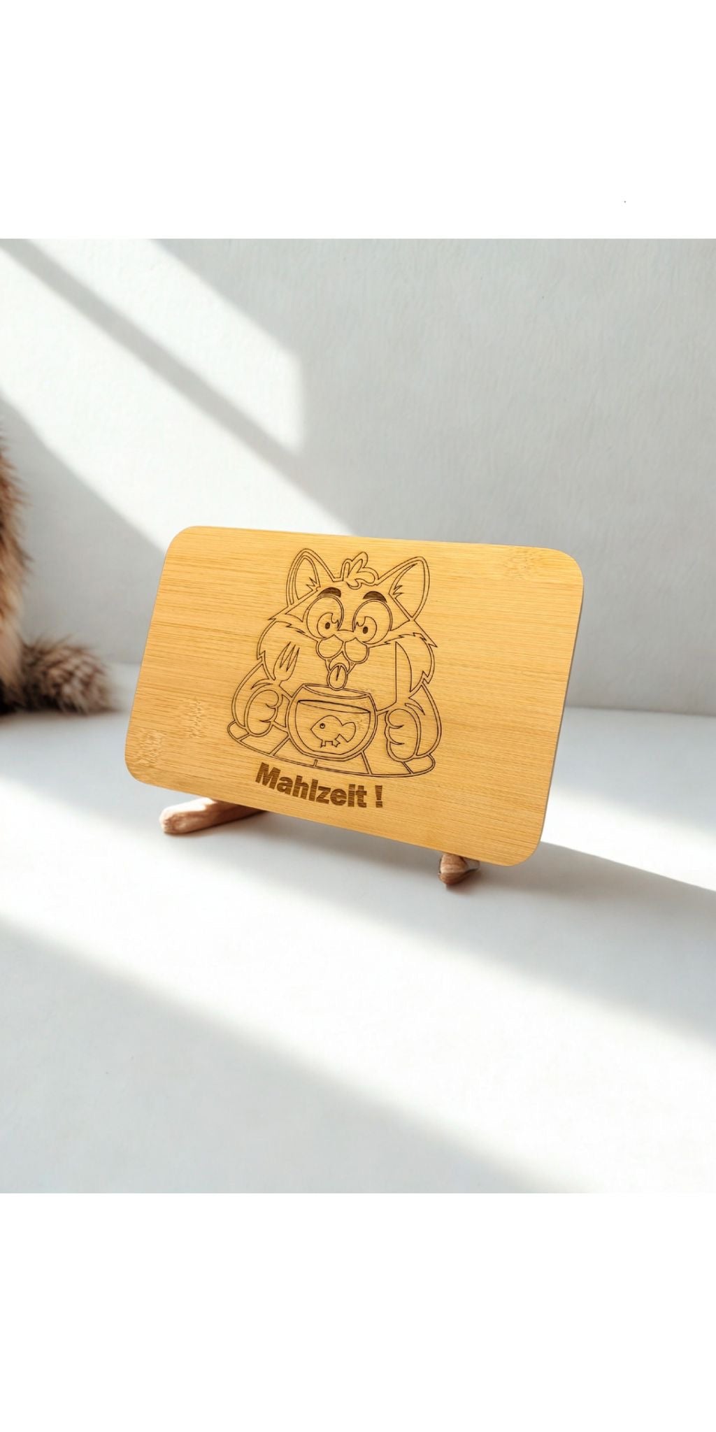 Holz Brett Schneidbrett Brotzeit Frühstück Küche Schneiden 23x15 cm