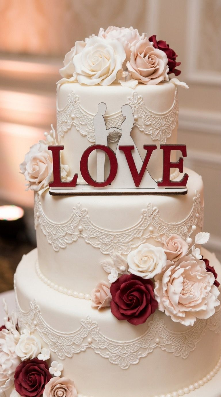 Cake Topper Torte Kuchenstecker Hochzeit Deko Holz Varianten wählbar