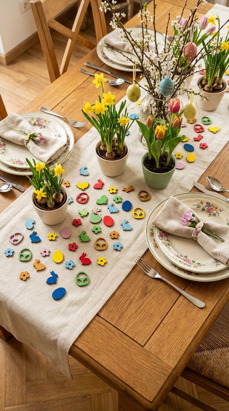 Streudeko Deko Ostern Holz 100 Stück bunt 2 -3 cm groß