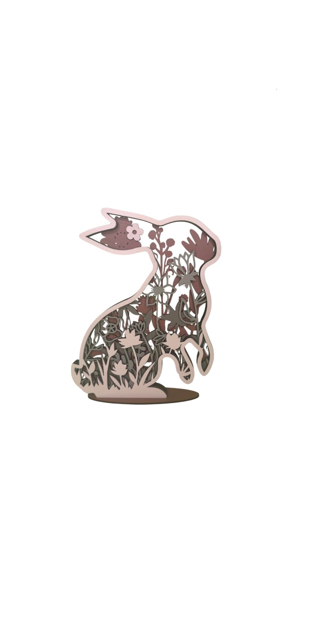 Ostern Hase Holz mehrere Lagen Laser Brauntöne/Grün versch. Varianten ca. 23 cm