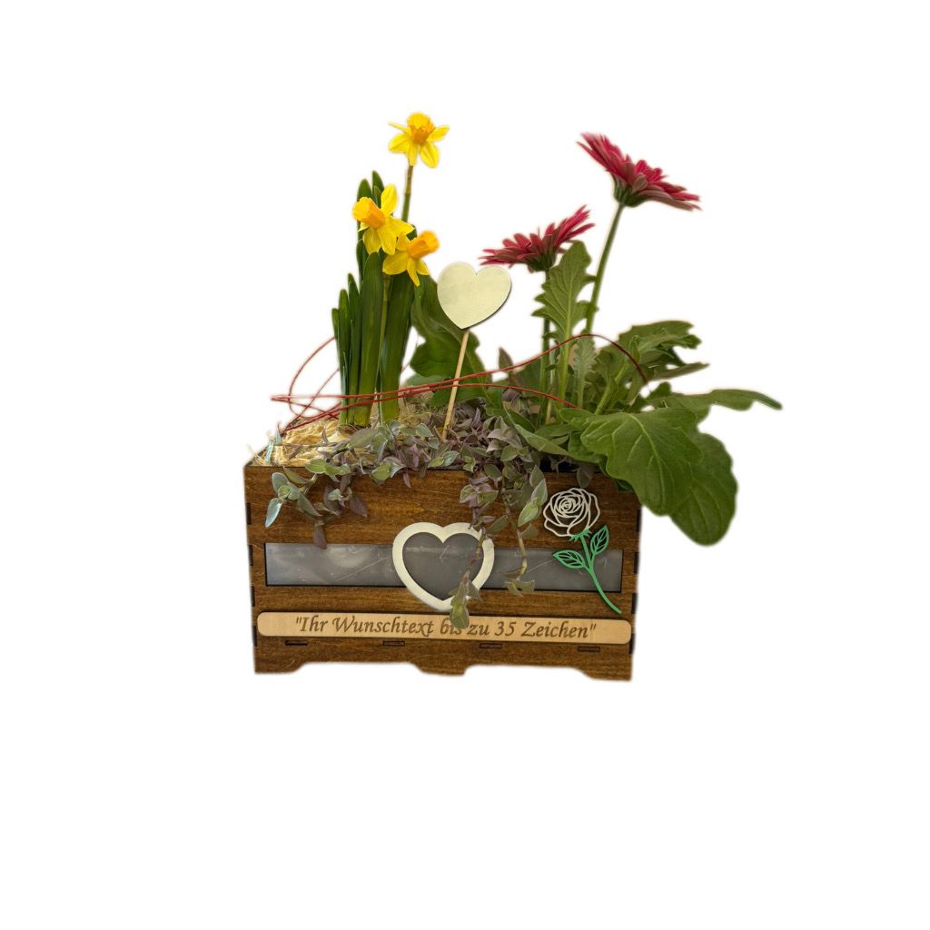 Pflanzen Blumentopf Topf Box Holz braun Personalisiert Geburtstag Muttertag