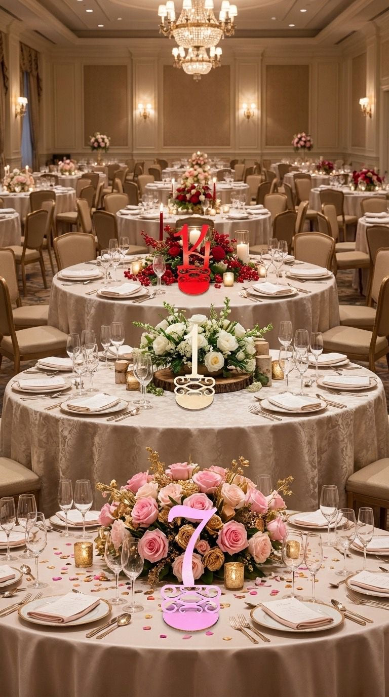 Tischnummern Hochzeit Tisch  Deko Holz Varianten und Farben wählbar 1-20