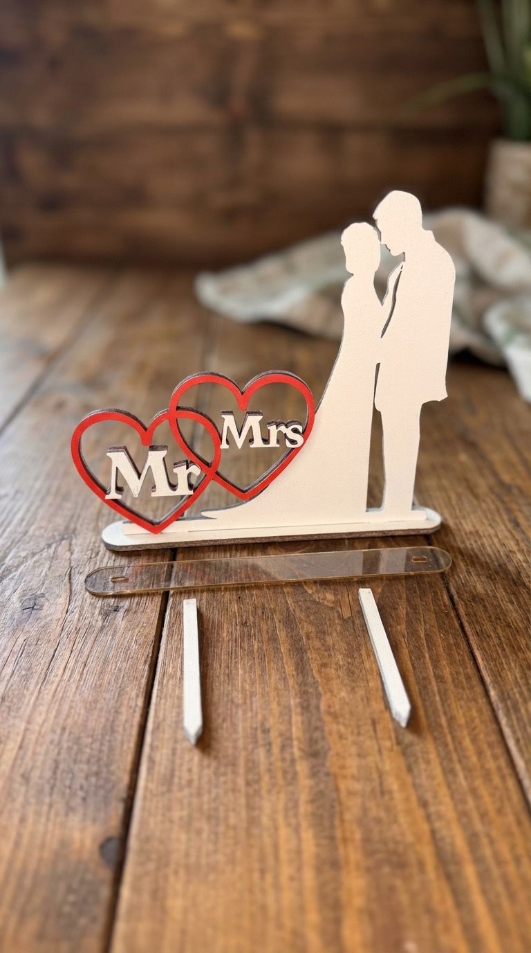 Cake Topper Torte Kuchenstecker Hochzeit Deko Holz Varianten wählbar