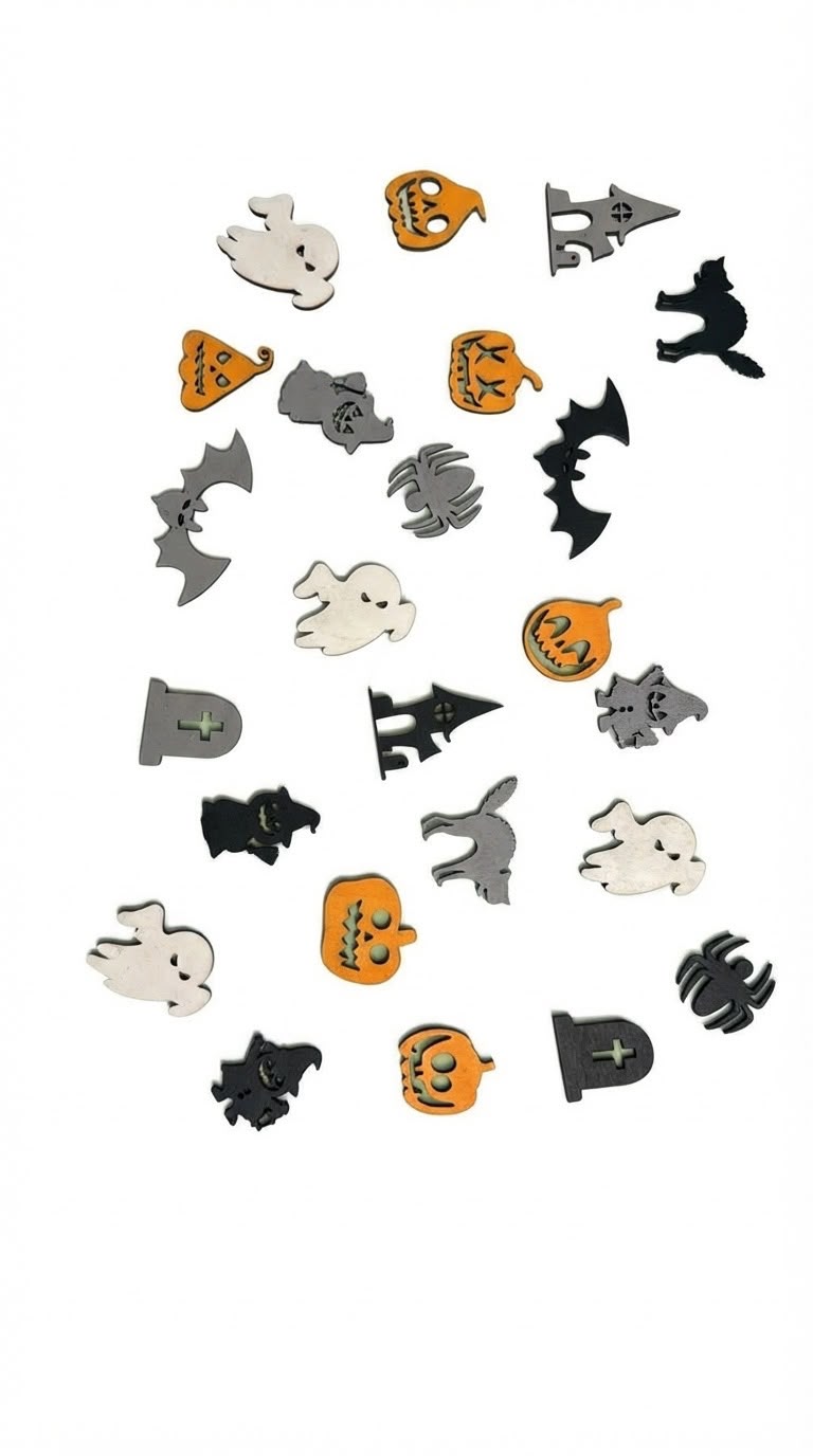 Holz Streudeko Deko Halloween 3-4 cm groß 24 Stück