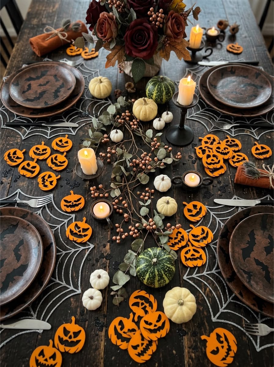 Holz Streudeko Deko Halloween 3 cm groß 16 Stück 16 verschiedene Designs