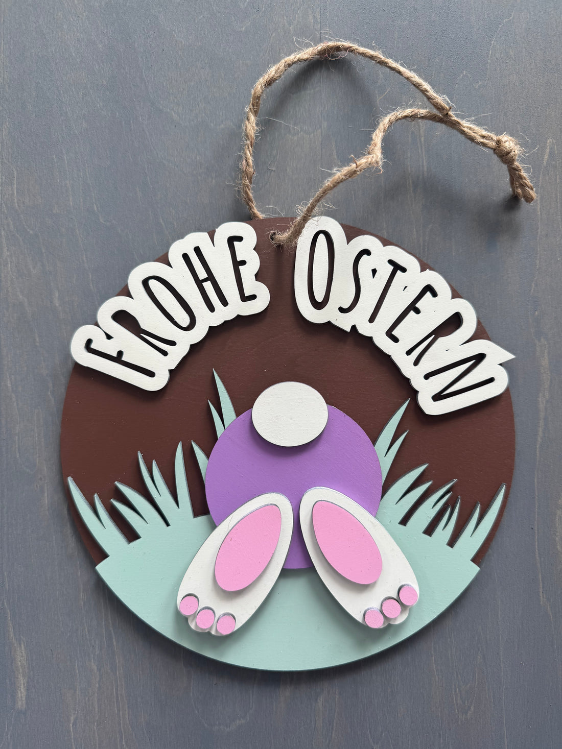Türschild Schild Haustür Fenster Deko Ostern  „Frohe Ostern“ Hase