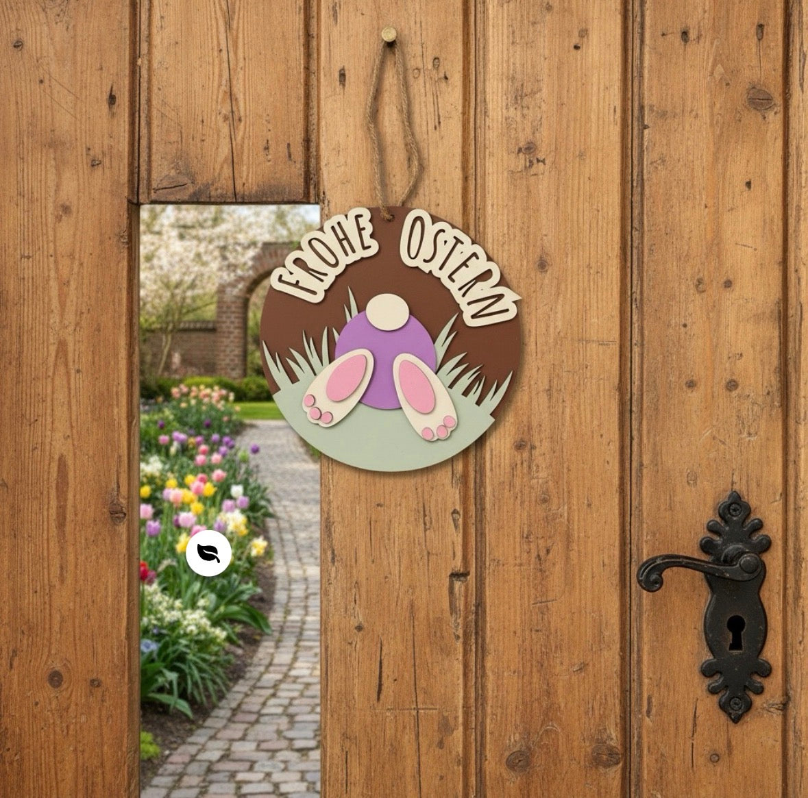 Türschild Schild Haustür Fenster Deko Ostern  „Frohe Ostern“ Hase