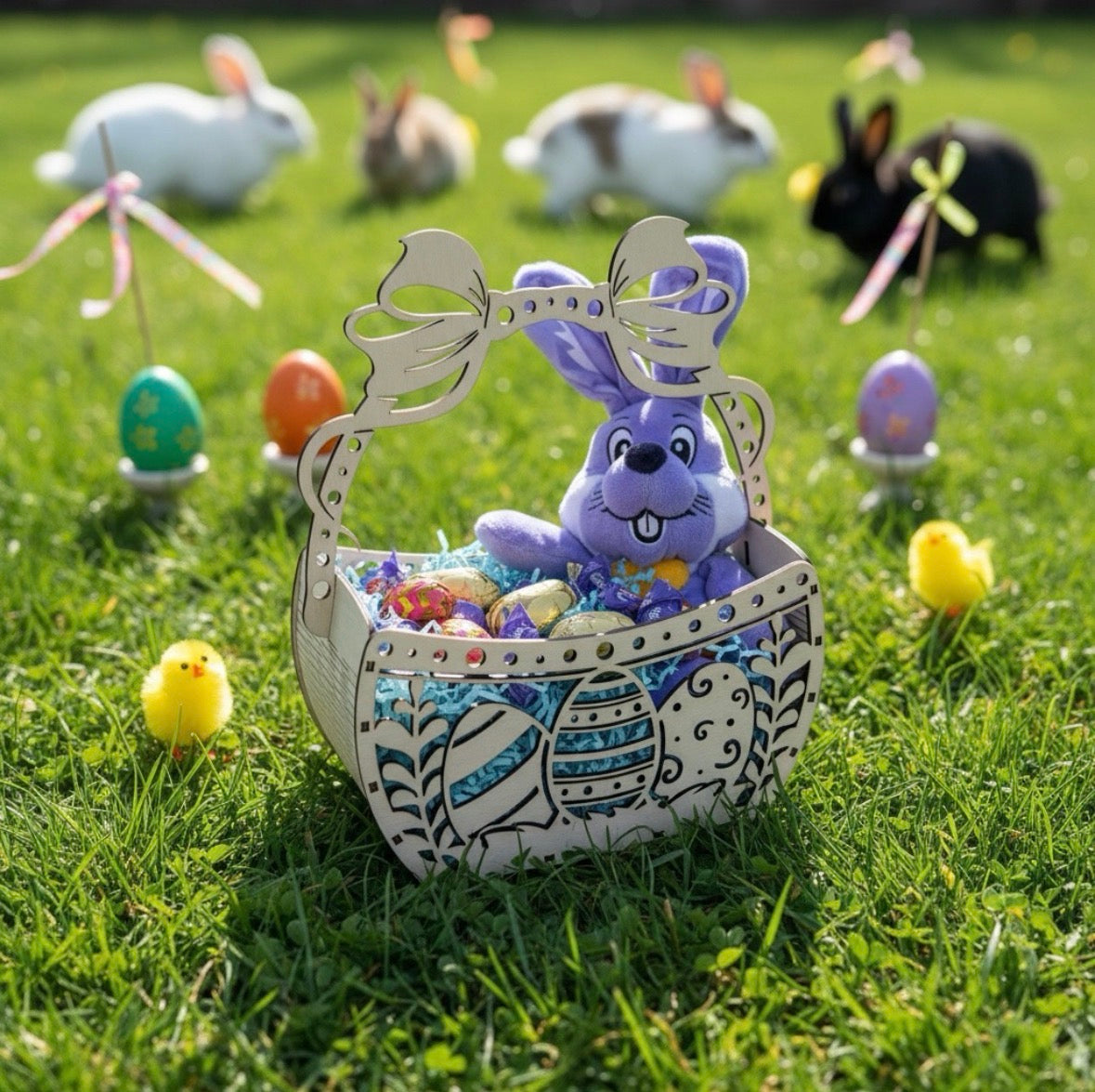 Ostern Osterkorb Osternest Korb Nest Hase
