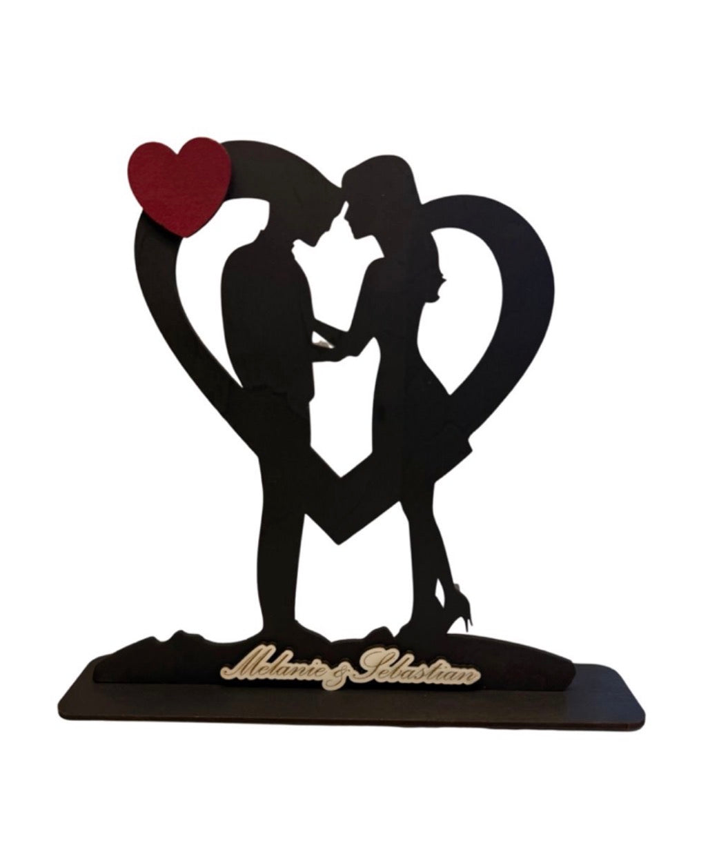 Herz Liebe Paar Liebespaar Valentinstag Hochzeit Geburtstag Geschenk personalisiert mit Namen Gravur