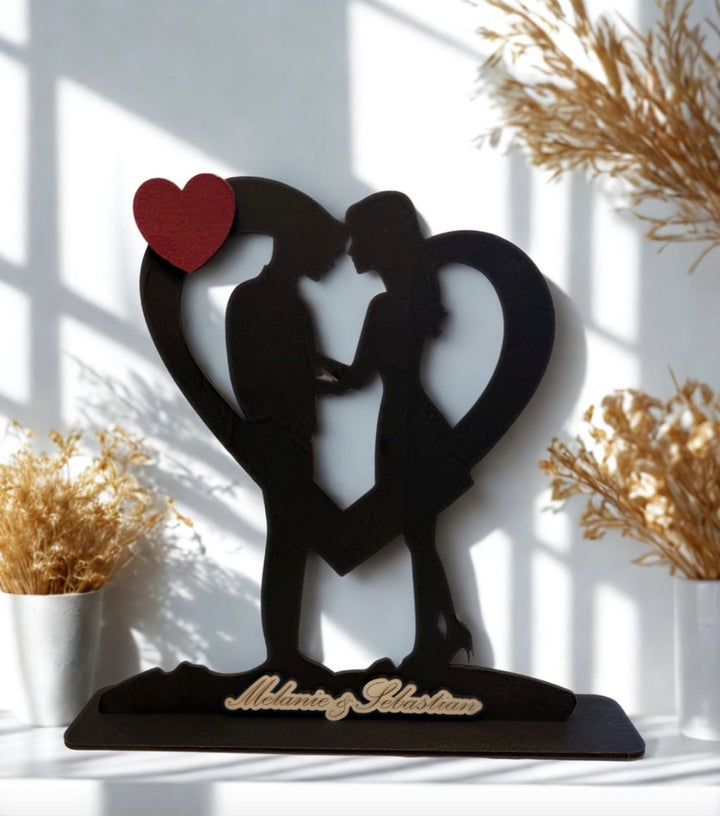 Herz Liebe Paar Liebespaar Valentinstag Hochzeit Geburtstag Geschenk personalisiert mit Namen Gravur