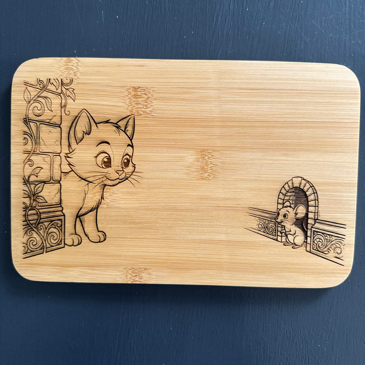Holz Brett Schneidbrett Brotzeit Frühstück Küche Schneiden 23x15 cm