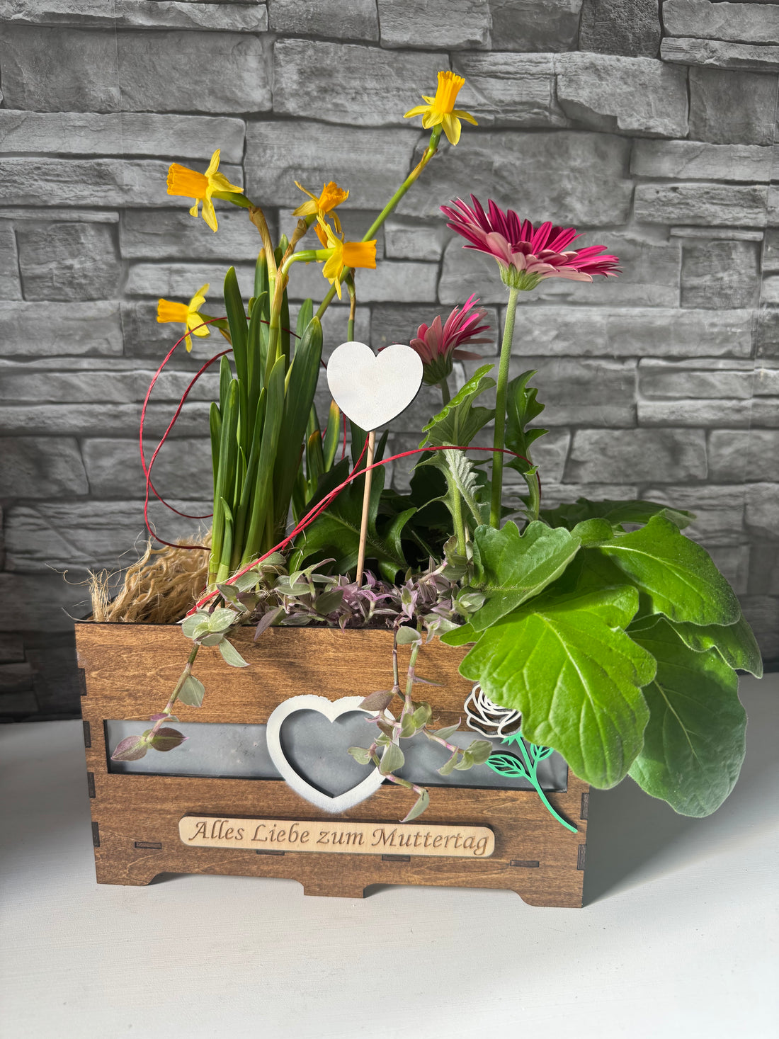 Pflanzen Blumentopf Topf Box Holz braun Personalisiert Geburtstag Muttertag