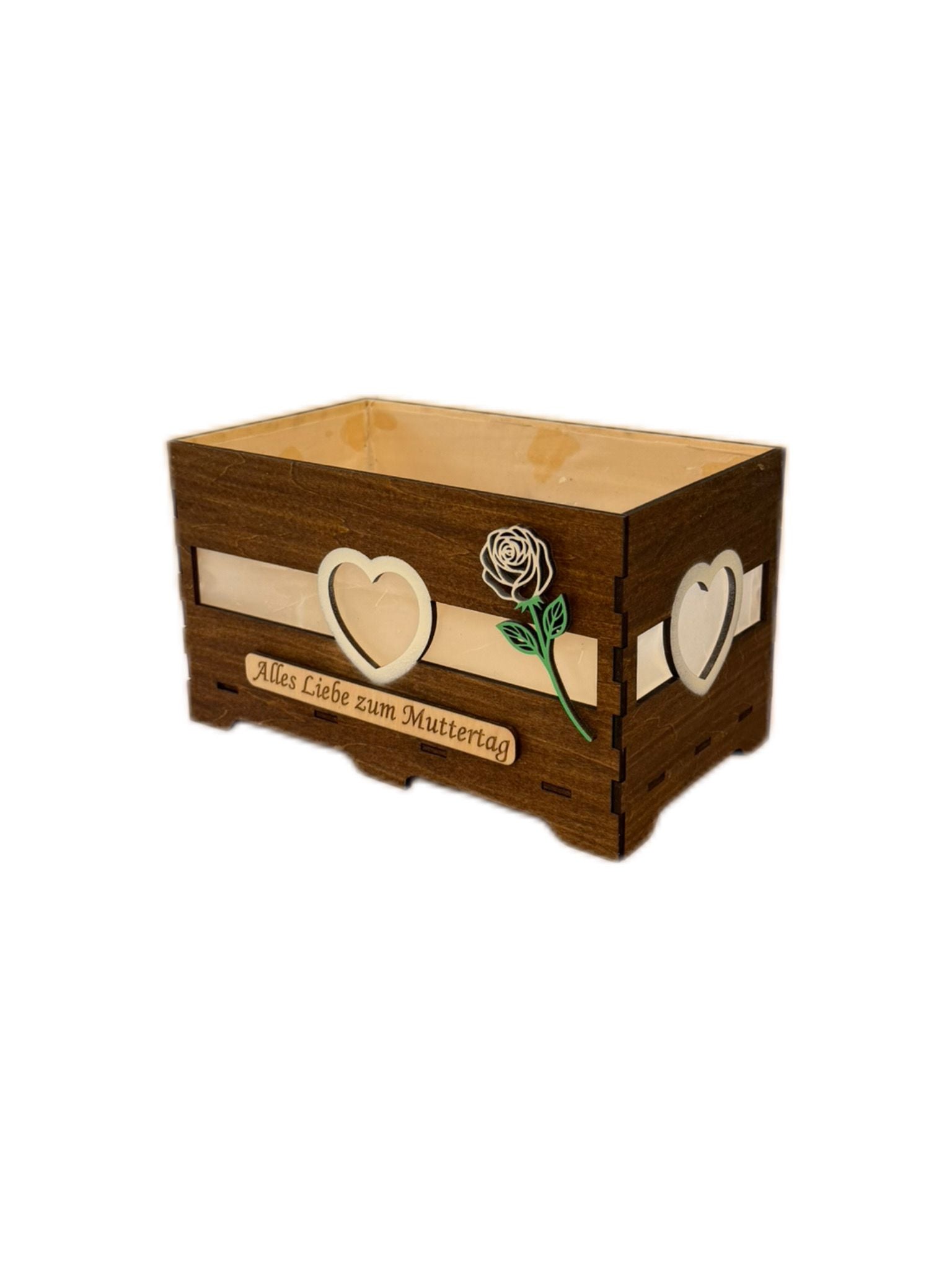 Pflanzen Blumentopf Topf Box Holz braun Personalisiert Geburtstag Muttertag