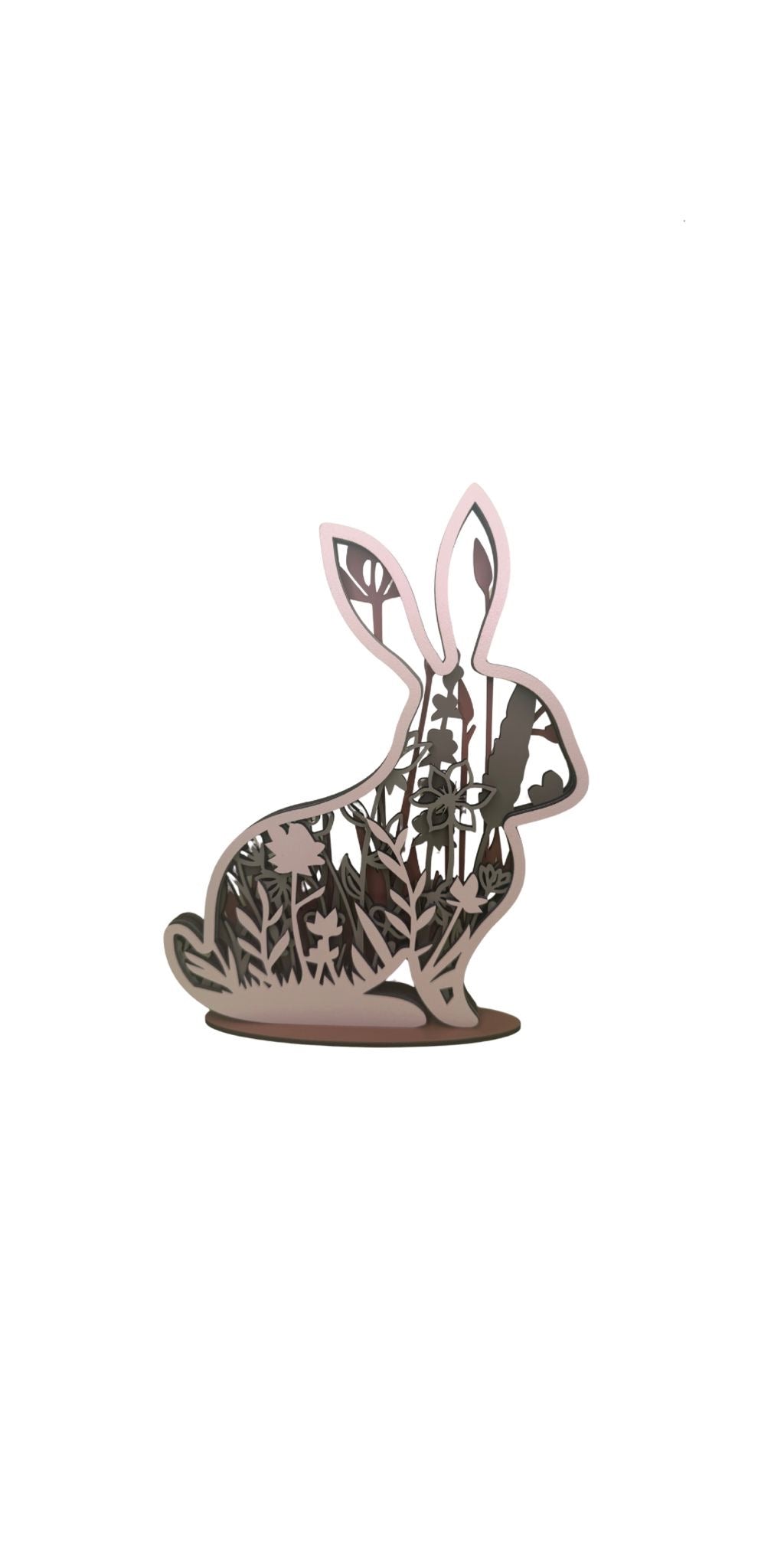 Ostern Hase Holz mehrere Lagen Laser Brauntöne/Grün versch. Varianten ca. 23 cm