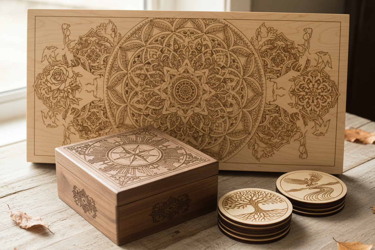 dekor das durch lasergravurtechnik hergestellt wurde