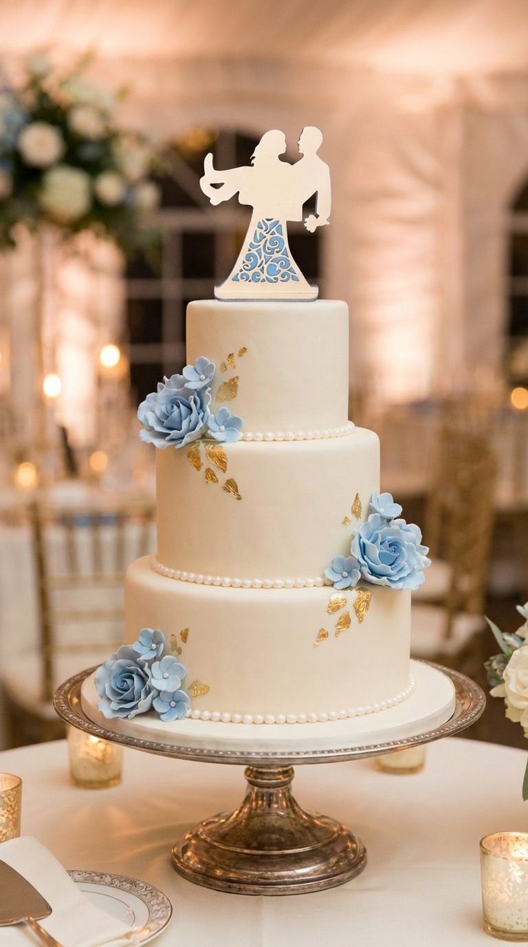 Cake Topper Torte Kuchenstecker Hochzeit Deko Holz weiß, Motive und Hintergrundfarbe wählbar