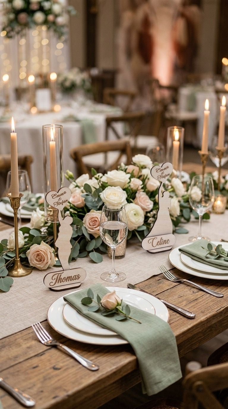 Platzkarten Tischkarten Namensschild Tisch Aufsteller  personalisiert Hochzeit