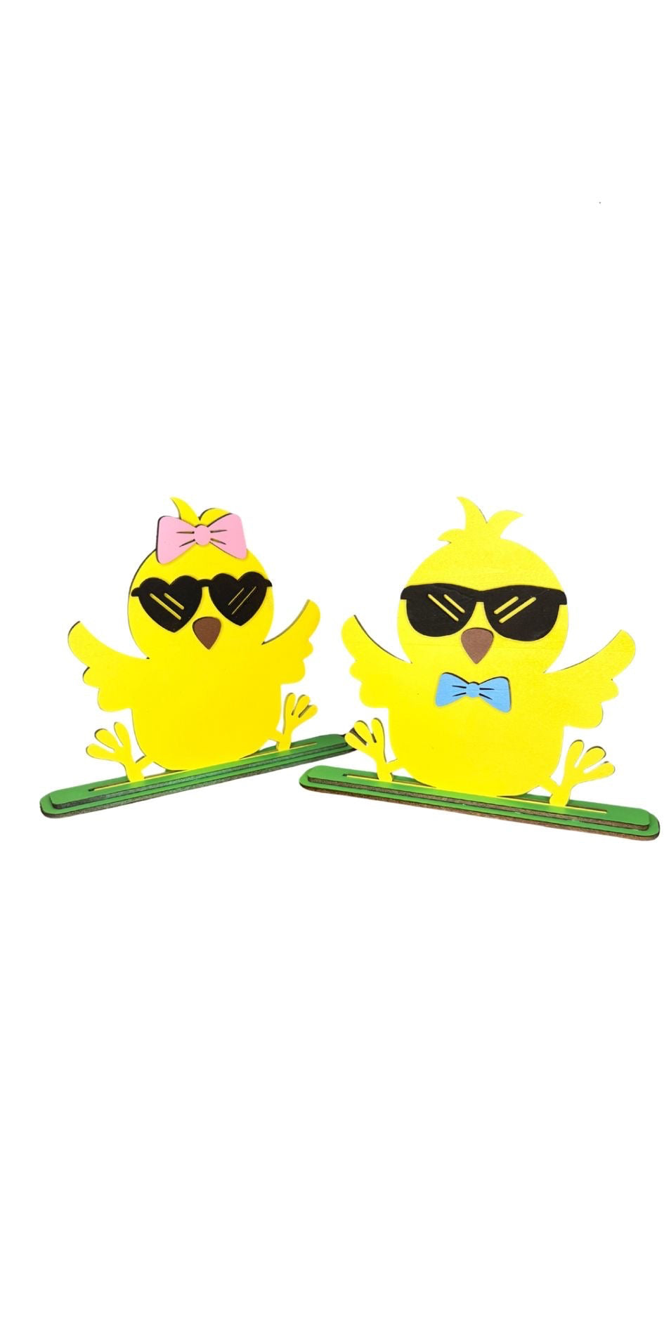 Küken Huhn Ostern Deko Holz 2er Set