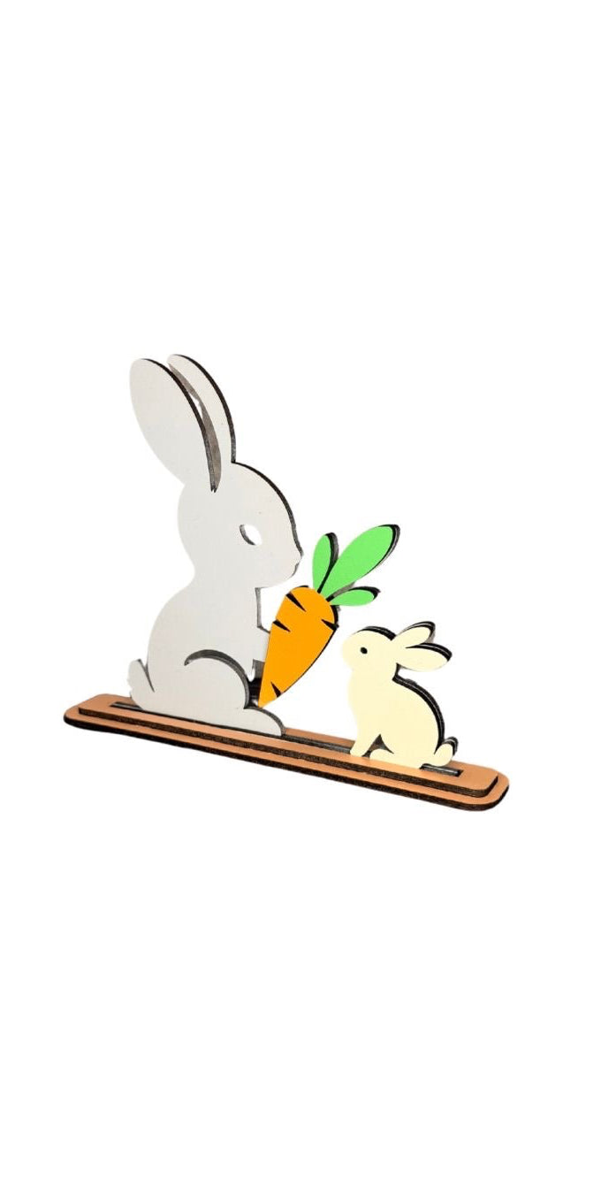 Hase Pärchen Hasen Ostern Deko Holz