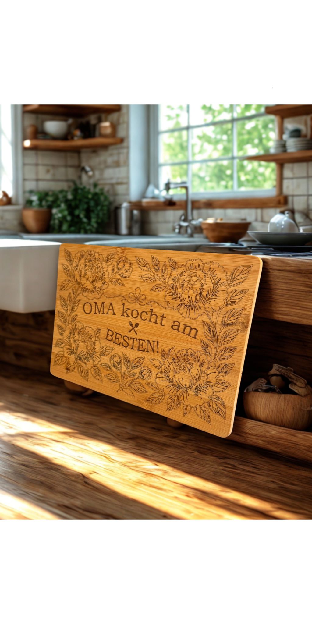 Holz Brett Schneidbrett Brotzeit Frühstück Küche Schneiden 30x20 cm